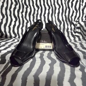 Cole Haan Black Patent Slingback Heels